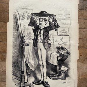 Thomas Nast, Harper's Weekly, Antique Woodcut, Political Cartoon